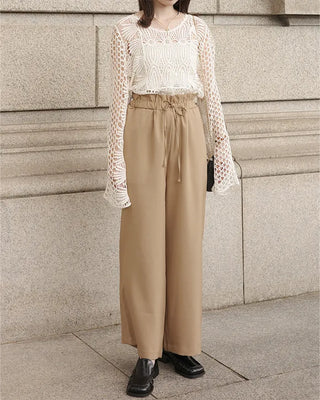 (ORIGINAL) High-waisted frill banding pants