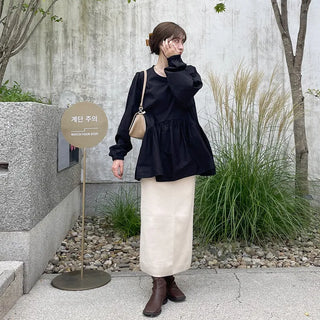 Cotton peplum blouse
