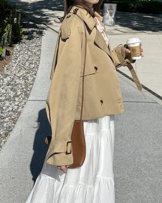 Belted Short Trench Coat