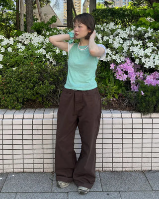 Wide bootcut cotton pants