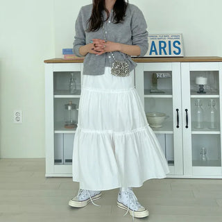 Frilled Can-Can Long Skirt
