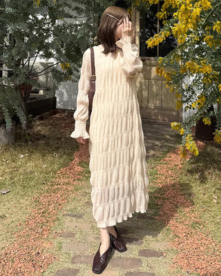 Chiffon pleated long dress