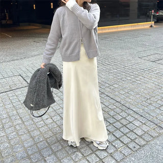 Satin Mermaid Line Long Skirt