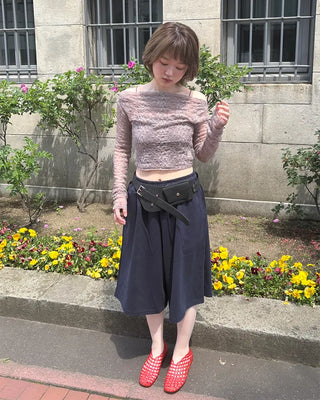 Lace sheer off-shoulder