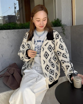 Vintage Jade Pattern Cardigan