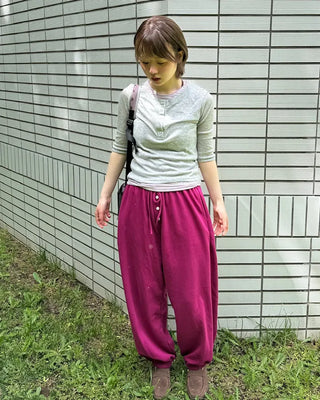 Button-point colorful summer sweatpants