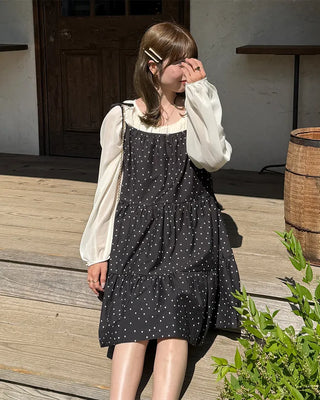 Polka Dot Can-Can String Mini Camisole Dress