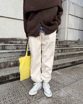 Simple elastic waist jogger pants