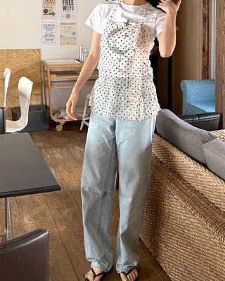 Dot Halter Layered Top