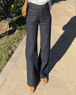 Summer pocket stitch bootcut low denim