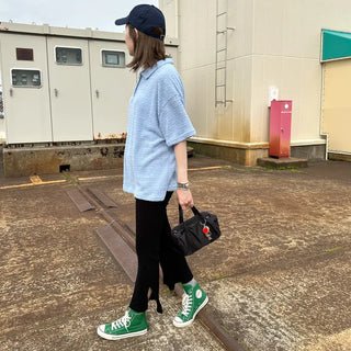 Side-slit bootcut pants