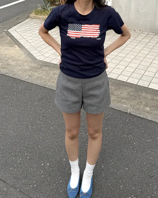 Vintage USA print short-sleeved T-shirt