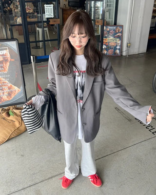 Loose-fit blazer jacket