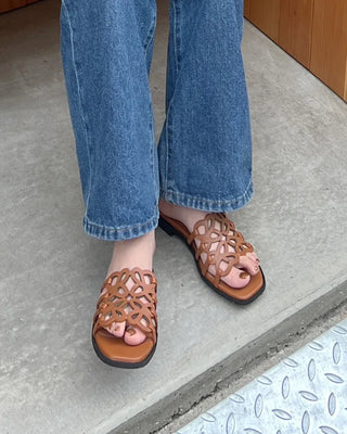 Perforated pattern sandals
