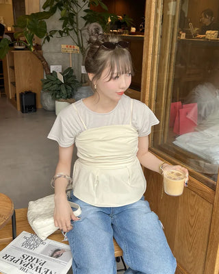 Drape bustier blouse
