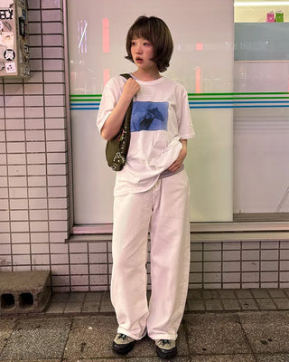 Cotton wide-leg pants