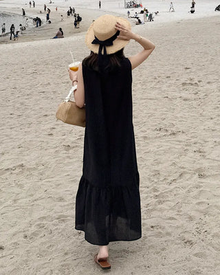 Ribbon Strap Rattan Fedora Hat