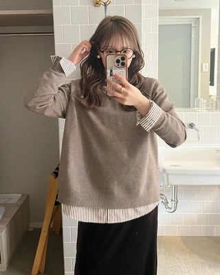 Raglan Line Point Knit