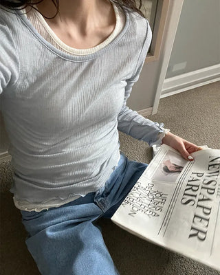 See-through wave T-shirt