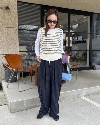(Unisex) Striped Banding Pants