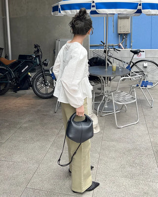 Cotton wide-fit pants