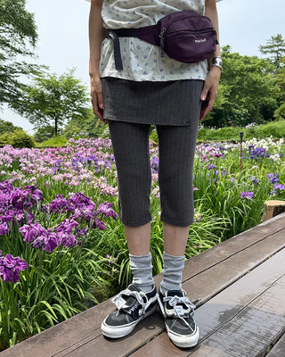 Wrap skirt & ribbed capri pants set