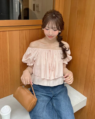2-way string frill blouse