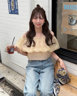 Organza Volume Off-Shoulder Blouse