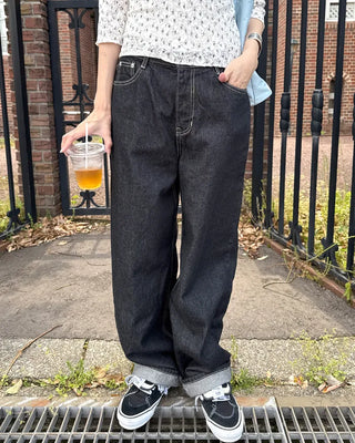 Wide-leg denim pants