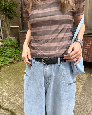 Suede stud belt