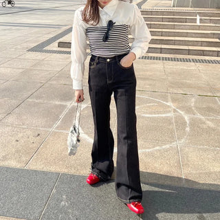 Center bootcut denim pants