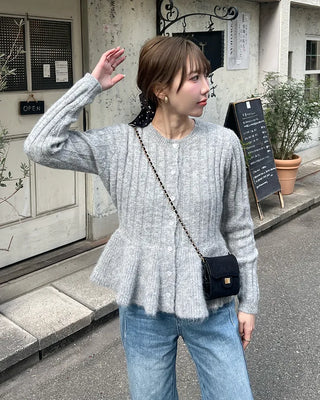 Peplum Rib Cardigan
