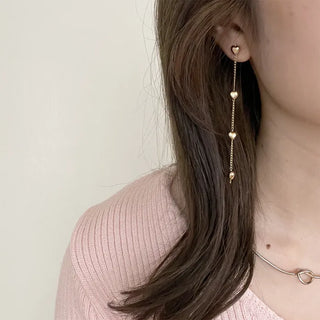 Heart line earrings