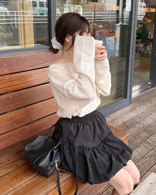 Boat neck loose fit knit