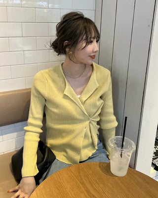 Two-way layered cardigan