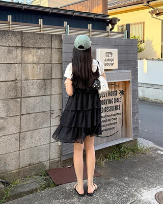 Can-can frill mini dress