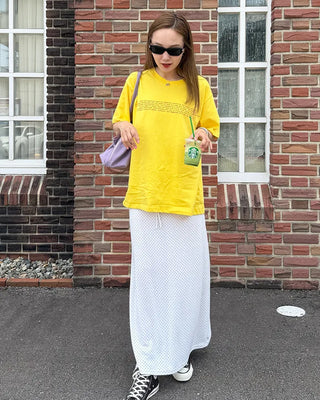Pindot Easy Maxi Skirt