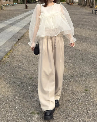 String strap wide slacks