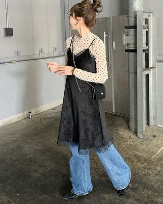Lace layered bustier dress