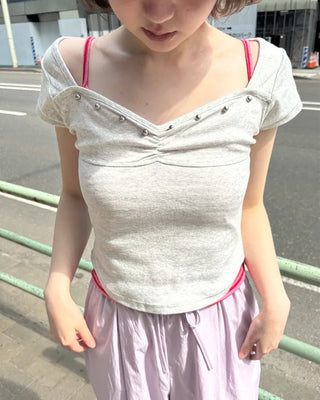 Studded Short-Sleeve T-Shirt