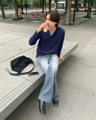 Slim bootcut denim pants