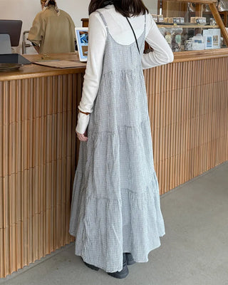 Checked Camisole Long Dress