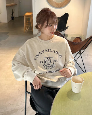 Lettering Cropped Sweatshirt