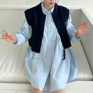 Zip-up knit vest