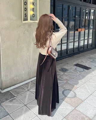 Velvet maxi skirt