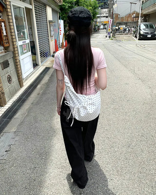 Pocket Cross Point Wide Pants
