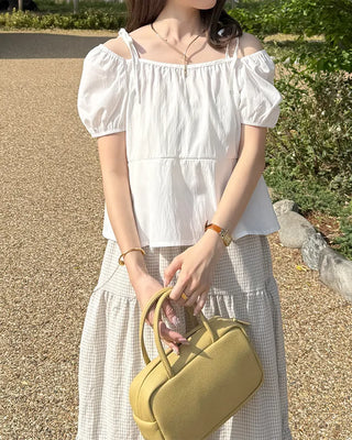 2-way ribbon strap blouse