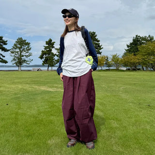 (Unisex) Parachute Wide Fit Cotton Pants