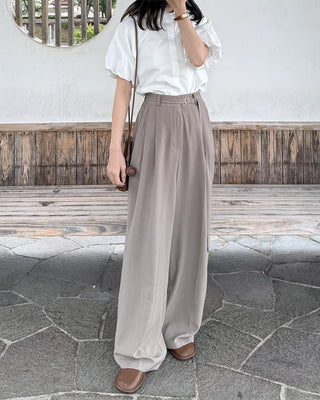 Belted wide-leg pants