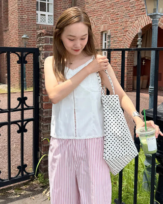 Flower stitch fagoting camisole